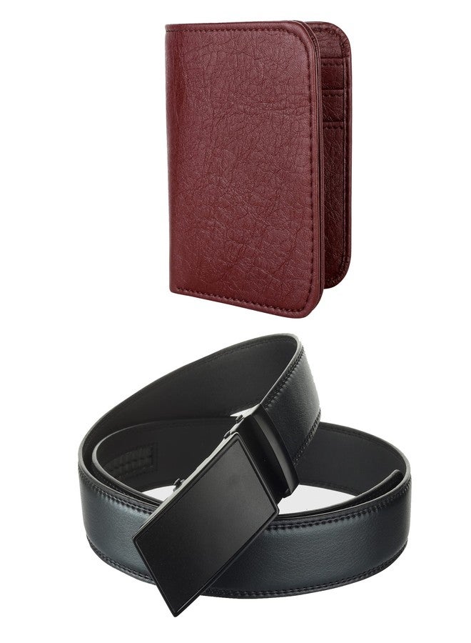 ZORO Men' Belt Wallet Combo' Gift Set, Black Belt and Brown Wallet - Image 1
